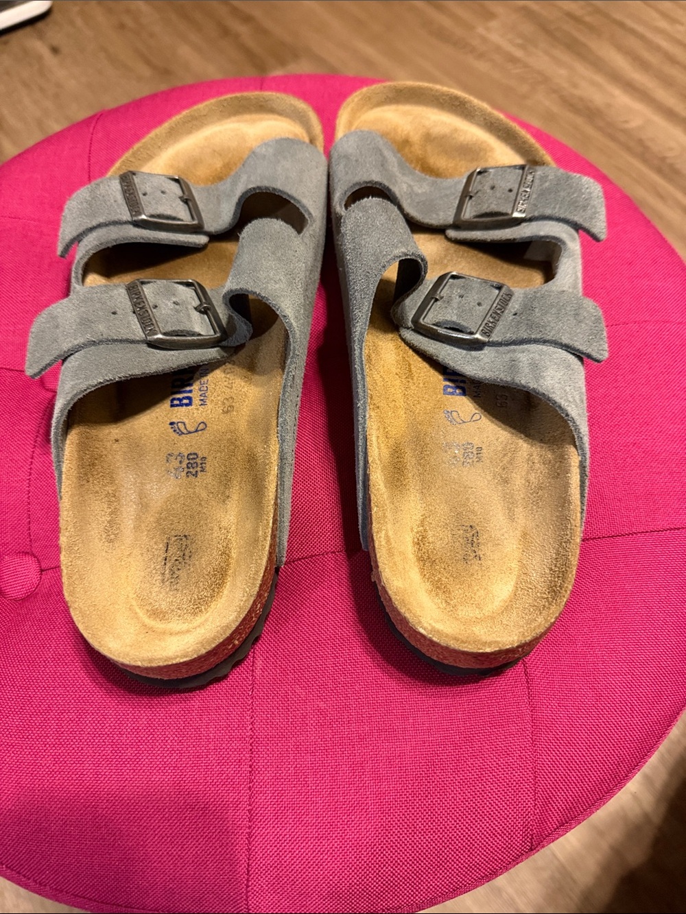 Birkenstock Men's Arizona Suede Sandals in Basalt Gray - Picture 3 of 7